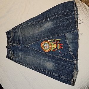 70s vintage handmade Levi jean skirt